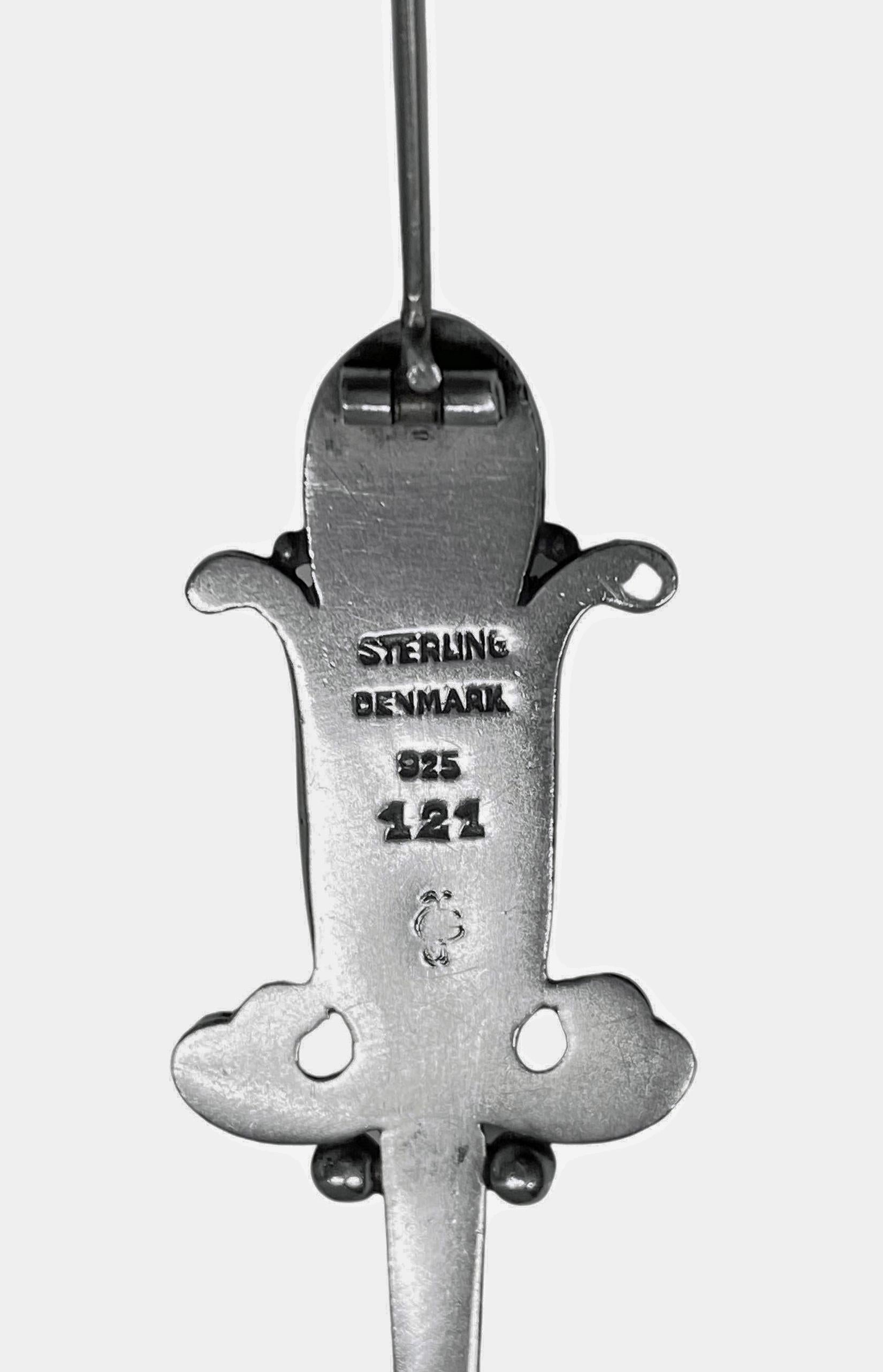 Georg Jensen Sterling Silver Pin C.1945 No 121 1