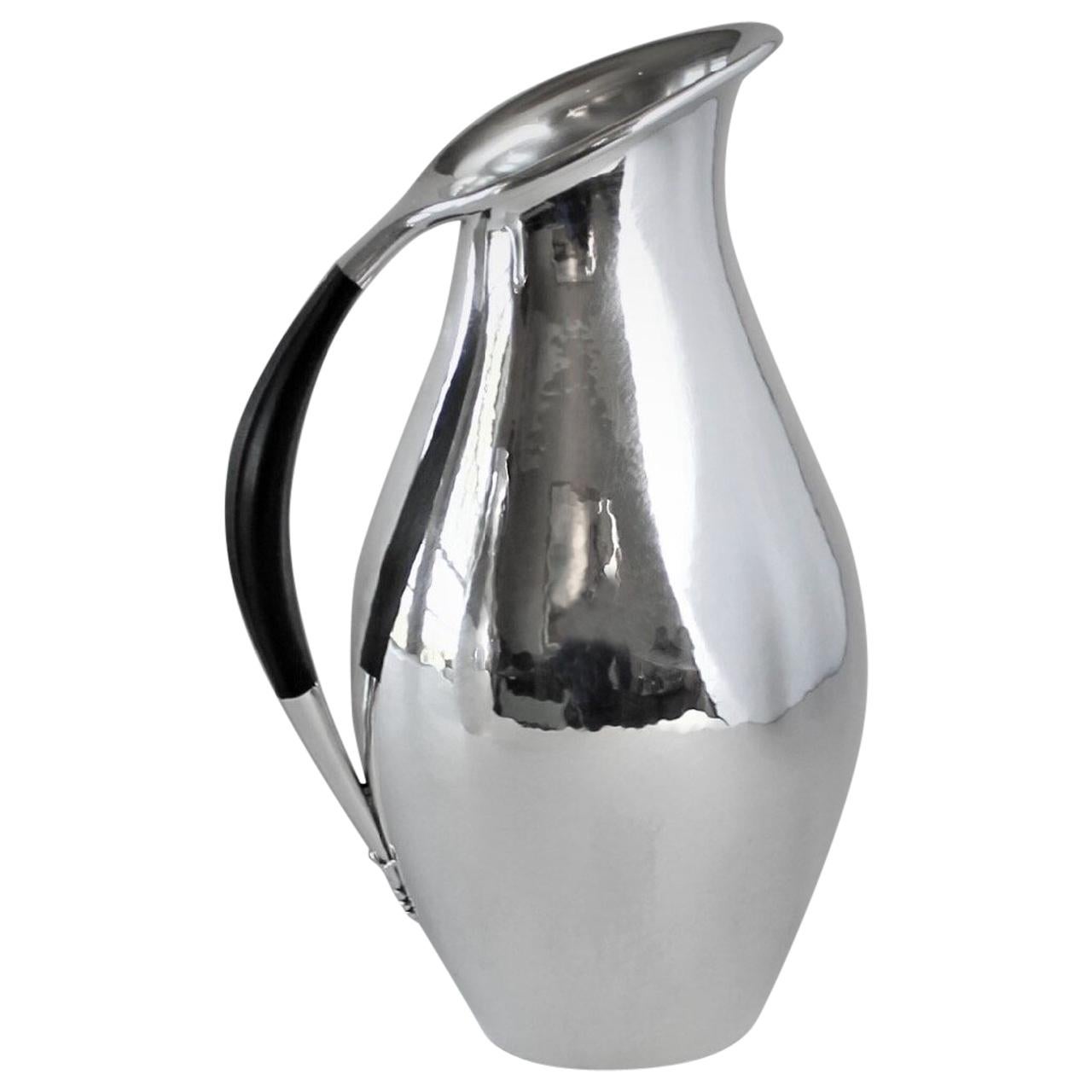 Georg Jensen Sterling Silver Pitcher with Ebony Handle, No.432E by Johan Rohde For Sale