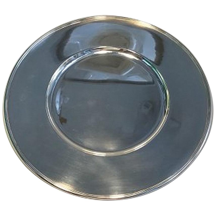 Georg Jensen Sterling Silver Place Plate/Charger No 1014 For Sale