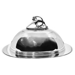 Georg Jensen Sterling Silver Pyramid Art Deco Lidded Dish 600s