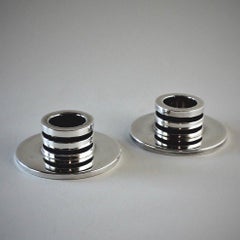 Georg Jensen Sterling Silver Pyramid Candleholders, No.747 a by Harald Nielsen
