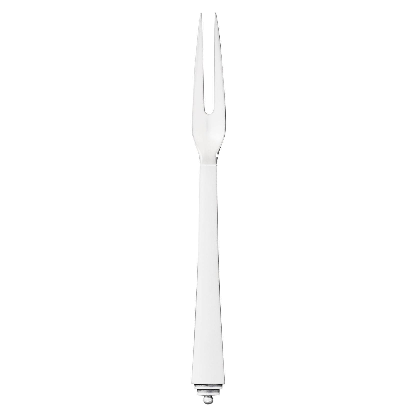 Georg Jensen Sterling Silver Pyramid Cold Cut Fork by Harald Nielsen For Sale