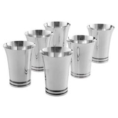 Georg Jensen Sterling Silver Pyramid Cups/Beakers Set of Six