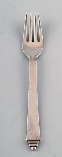 Georg Jensen Sterling Silver 'Pyramid' Cutlery, Child's Set of Spoon and Fork