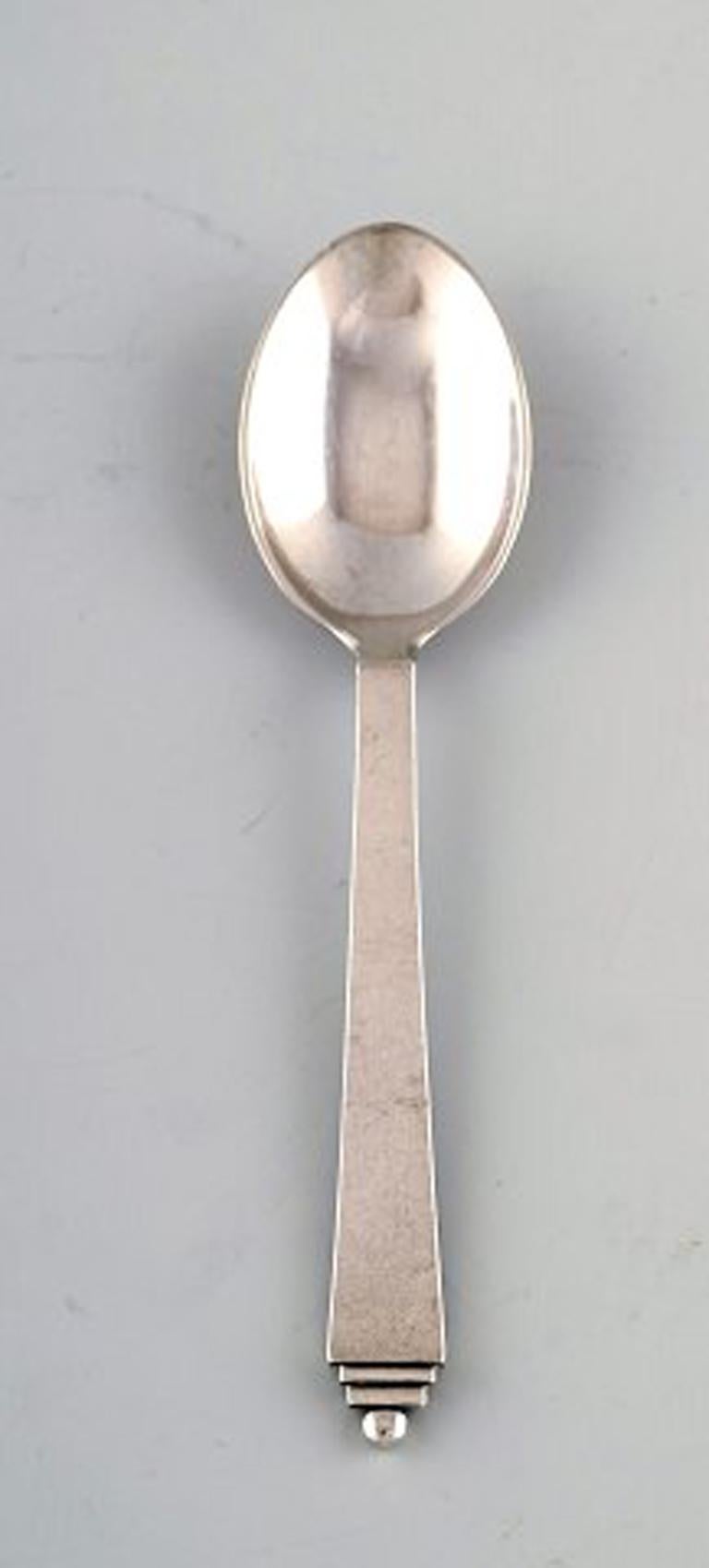 Art Deco Georg Jensen Sterling Silver 'Pyramid' Cutlery, Child's Set of Spoon and Fork