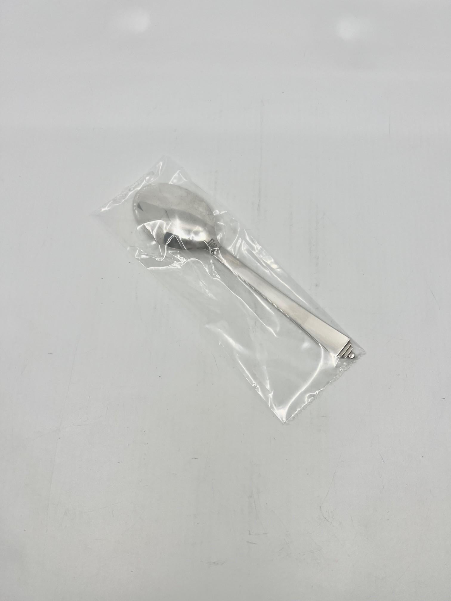 Art déco Cuillère à dessert pyramide en argent sterling 021 de Georg Jensen en vente