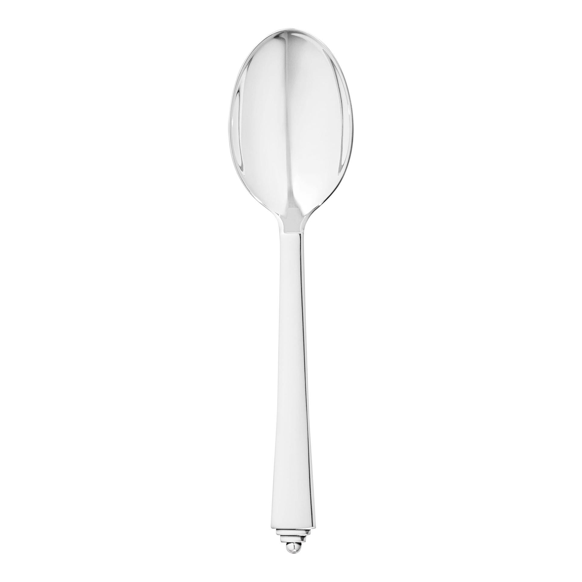 Georg Jensen Sterling Silver Pyramid Dessert Spoon by Harald Nielsen For Sale