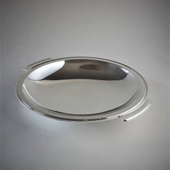 Georg Jensen Sterling Silver Pyramid Large Handled Serving Dish, No.600D by Hara