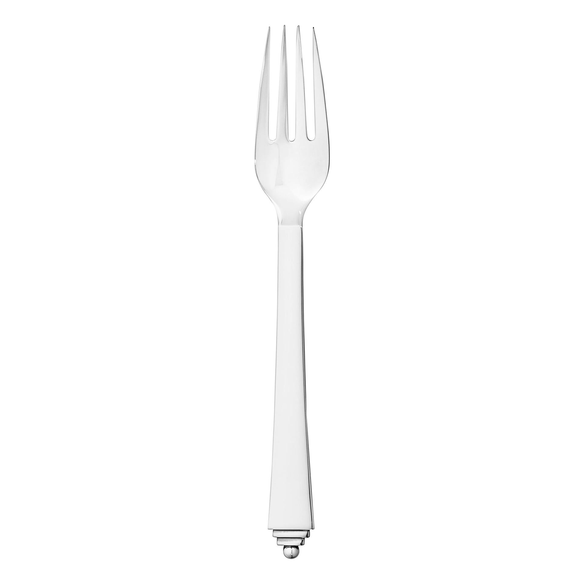 Georg Jensen Sterling Silver Pyramid Luncheon Fork by Harald Nielsen For Sale