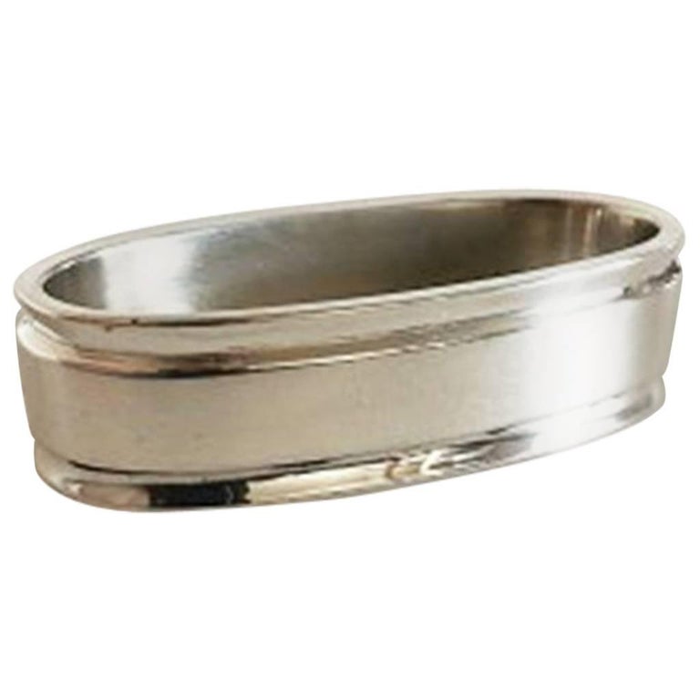 Jensen Sterling Silver Pyramid Napkin Ring 22A For Sale at 1stDibs