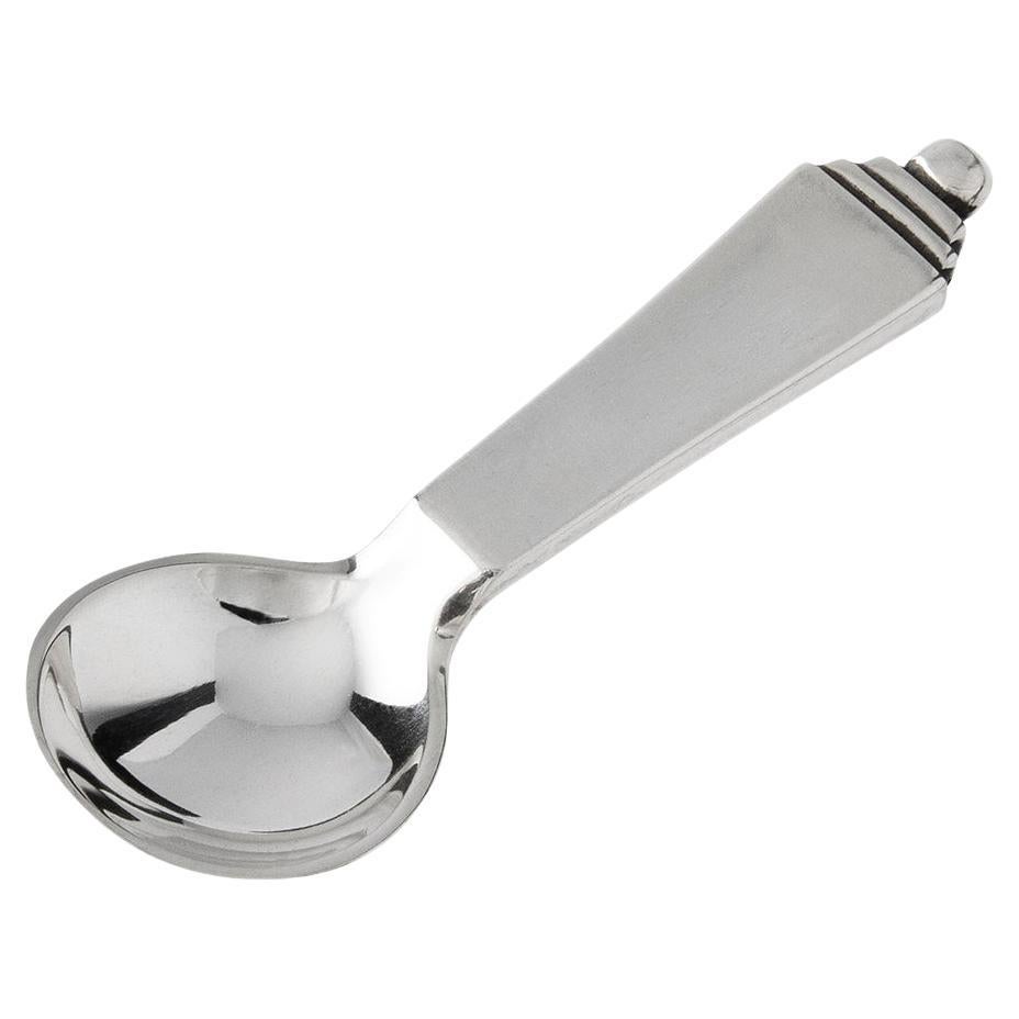 Georg Jensen Sterling Silver Pyramid Salt Spoon 103 For Sale