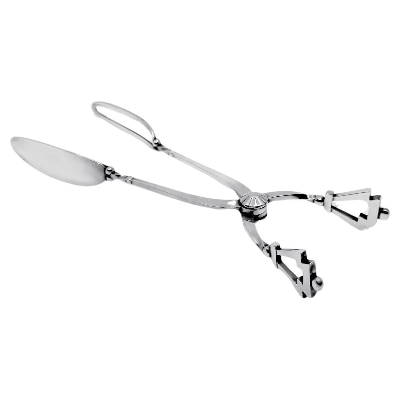Georg Jensen Pinzas piramidales para sandwich de plata de ley 251