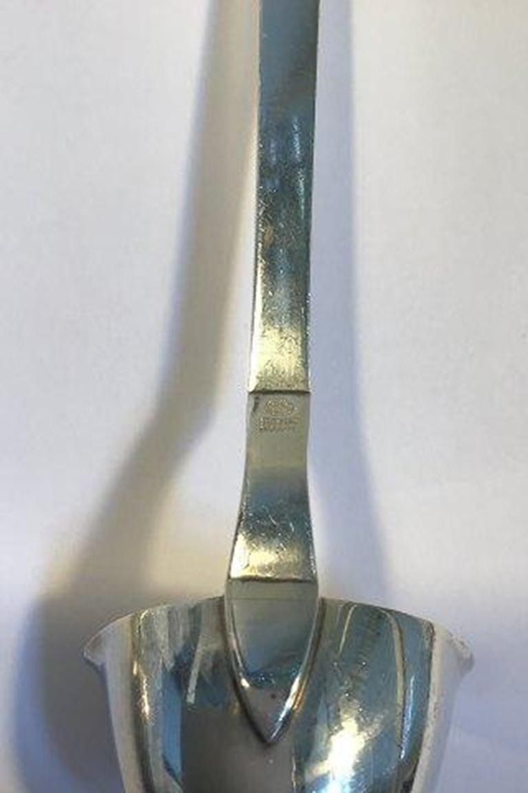 20th Century Georg Jensen Sterling Silver Pyramid Sauce Ladle, Small No 155 For Sale