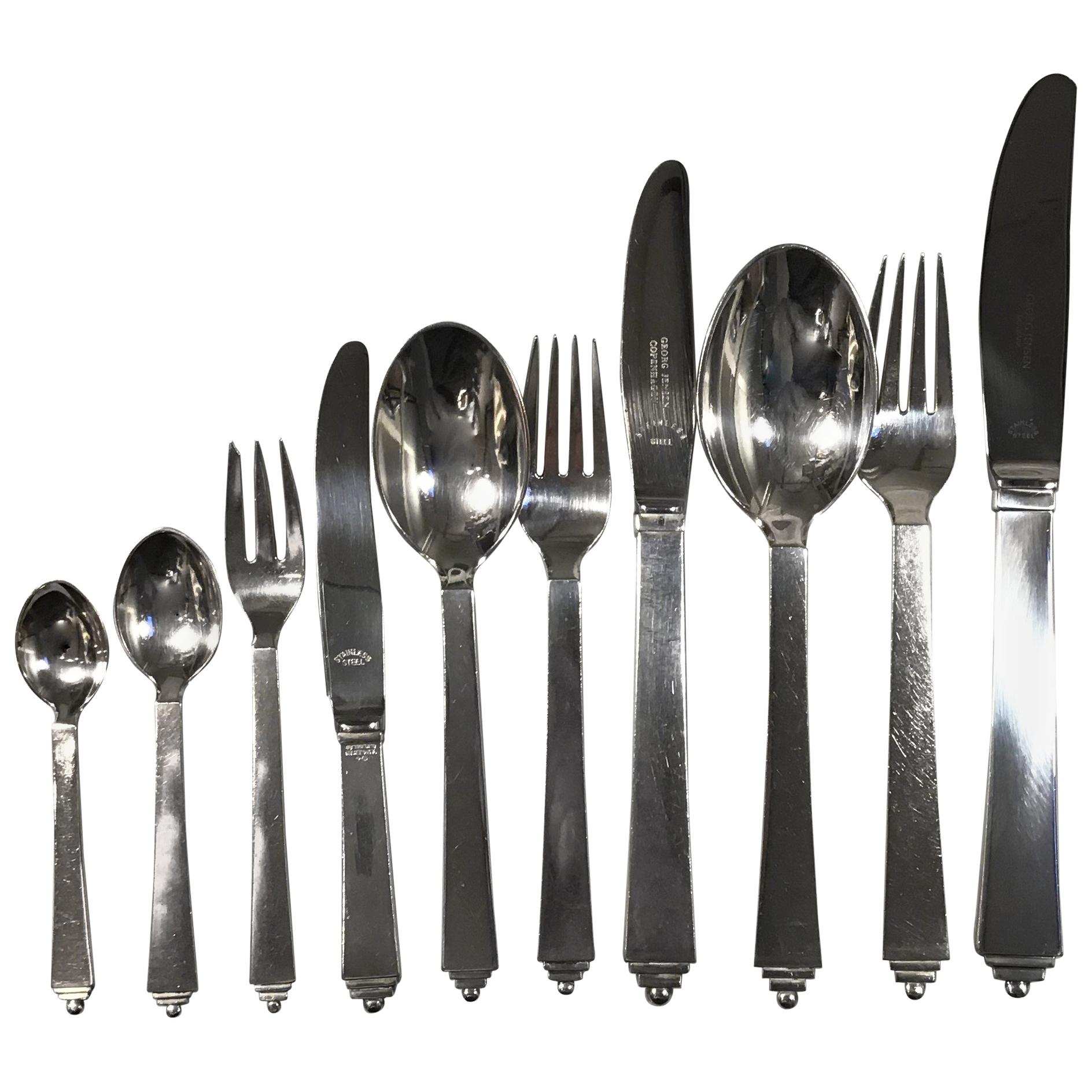 Georg Jensen Sterling Silver Pyramid Set for 12 People