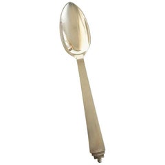 Georg Jensen Sterling Silver Pyramid Slender Fruit Spoon #074