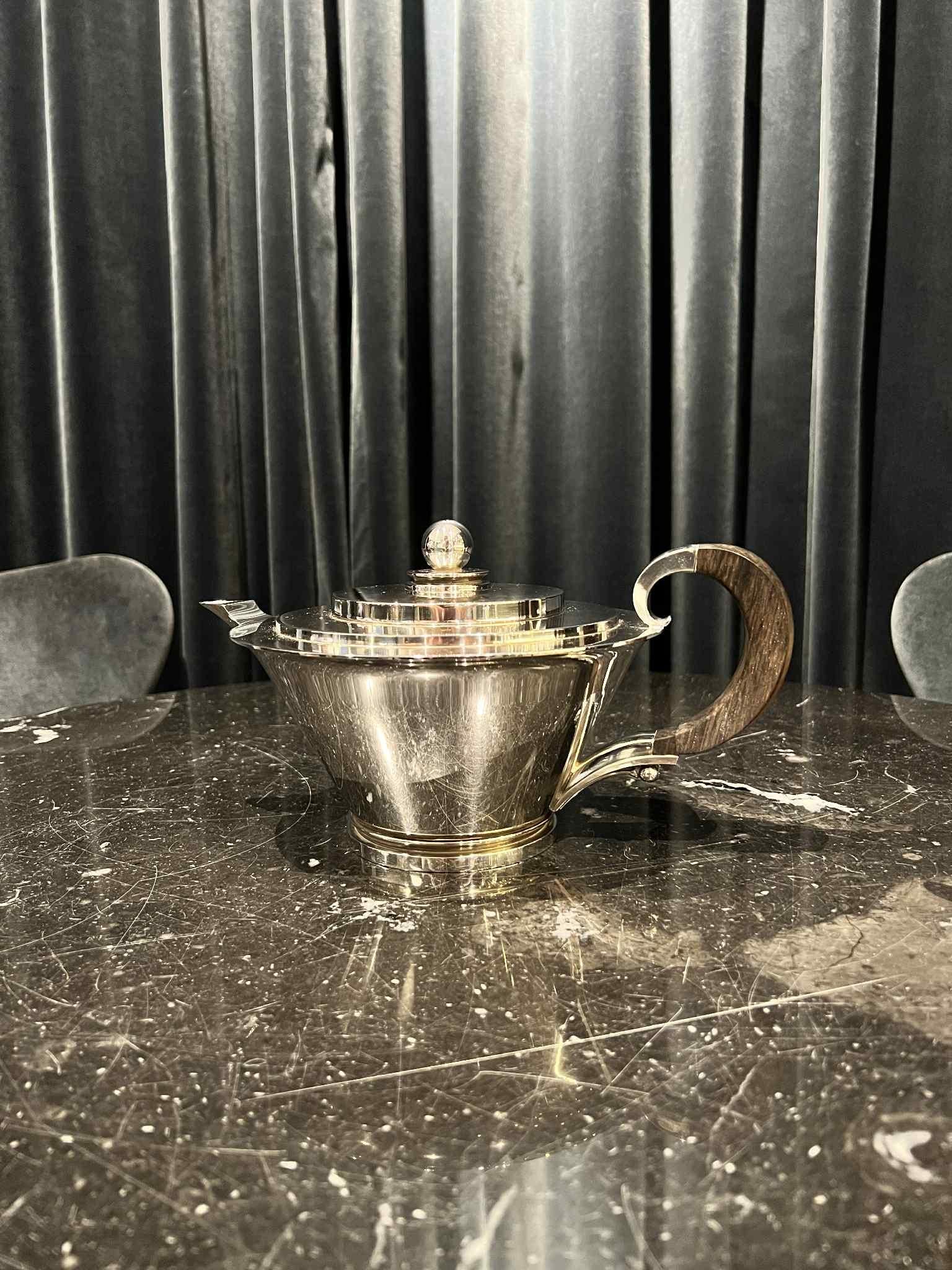 Georg Jensen Sterling Silver Pyramid Teapot #600B Art Decó en venta