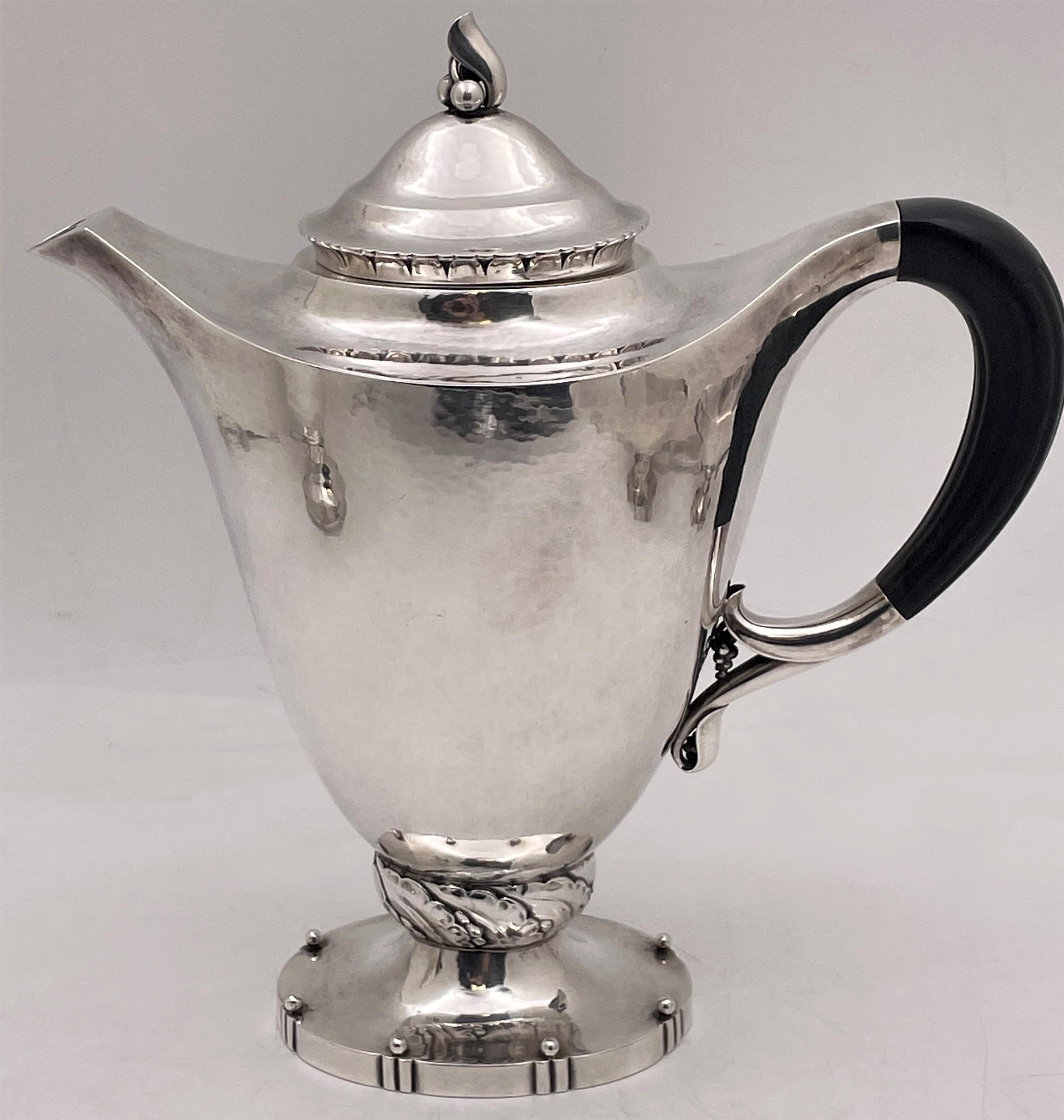Georg Jensen Sterling Silver Rare 4-Piece Tea & Coffee Set in Pattern 71 For Sale 2