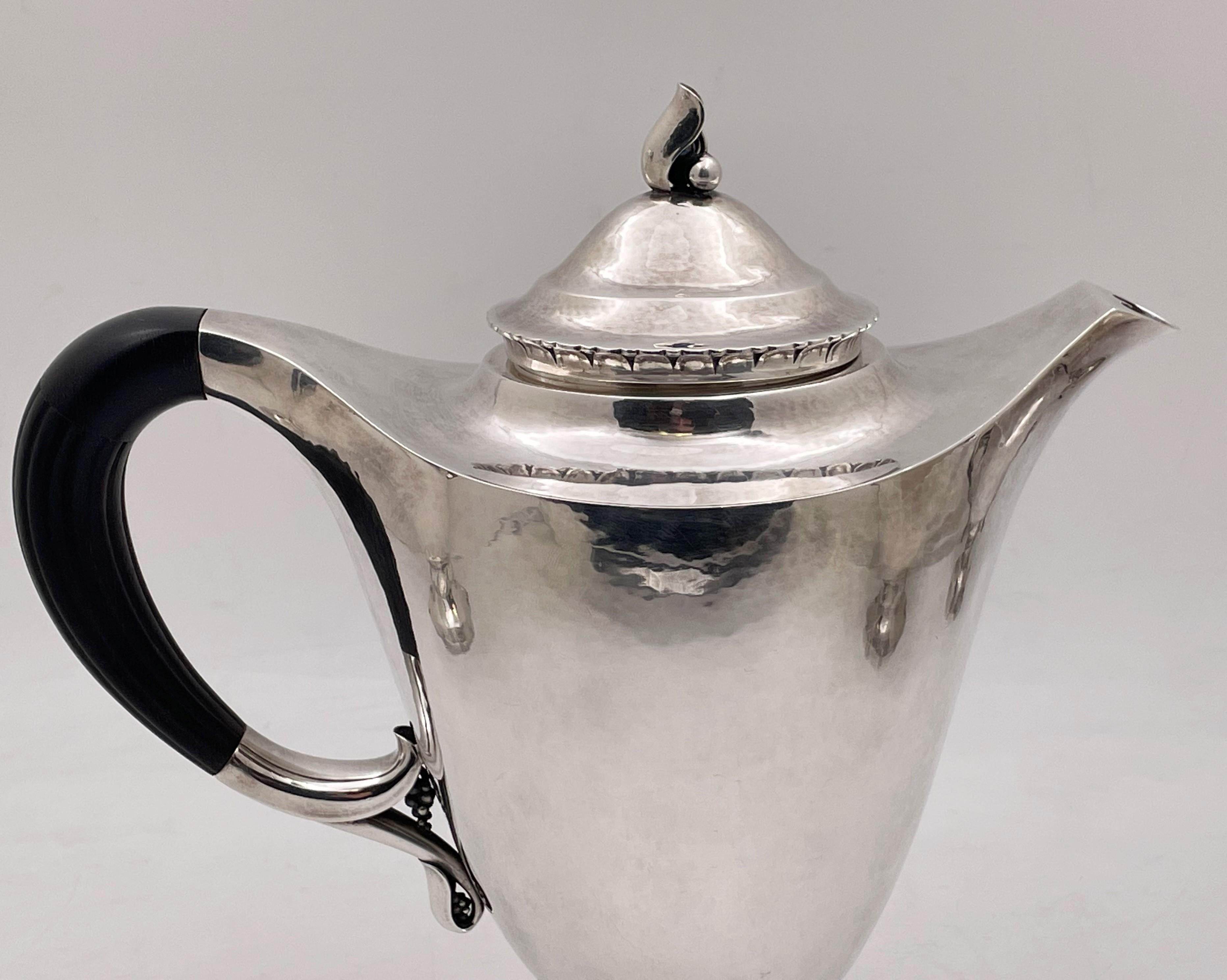 Georg Jensen Sterling Silver Rare 4-Piece Tea & Coffee Set in Pattern 71 For Sale 3