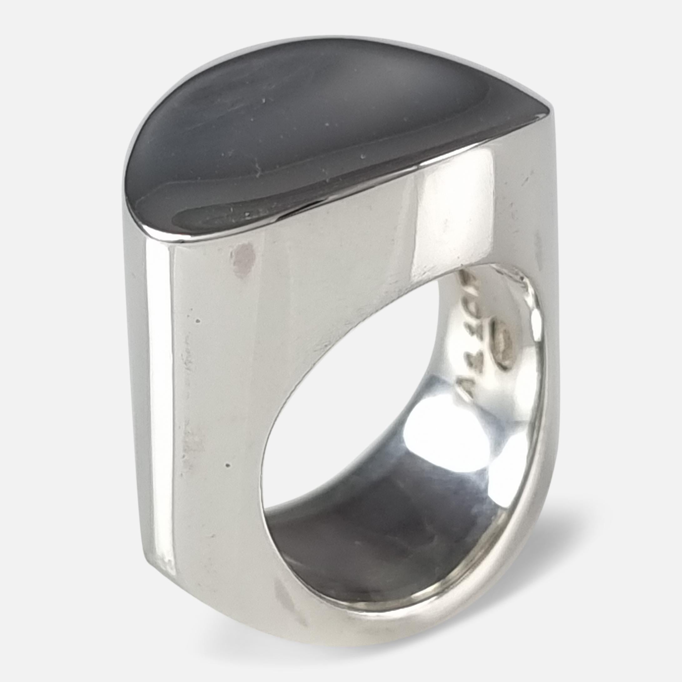 Modernist Georg Jensen Sterling Silver Ring #A110B For Sale