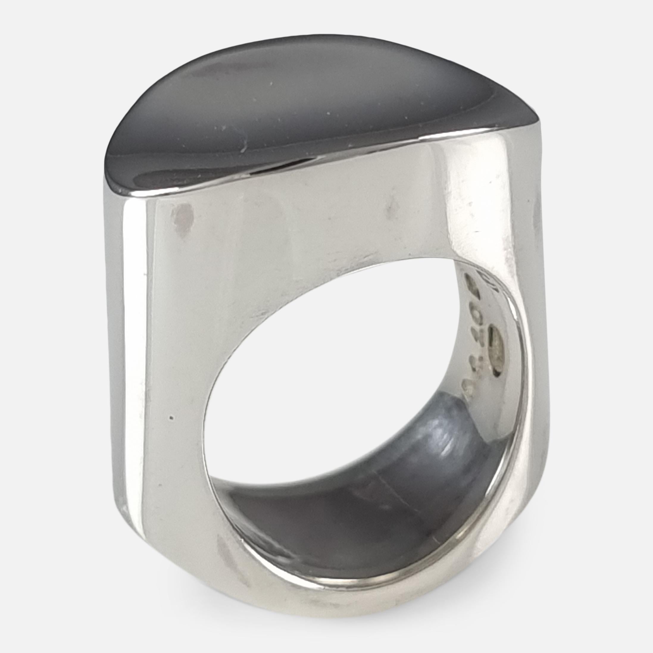 Georg Jensen Sterling Silver Ring #A110B In Good Condition For Sale In Glasgow, GB