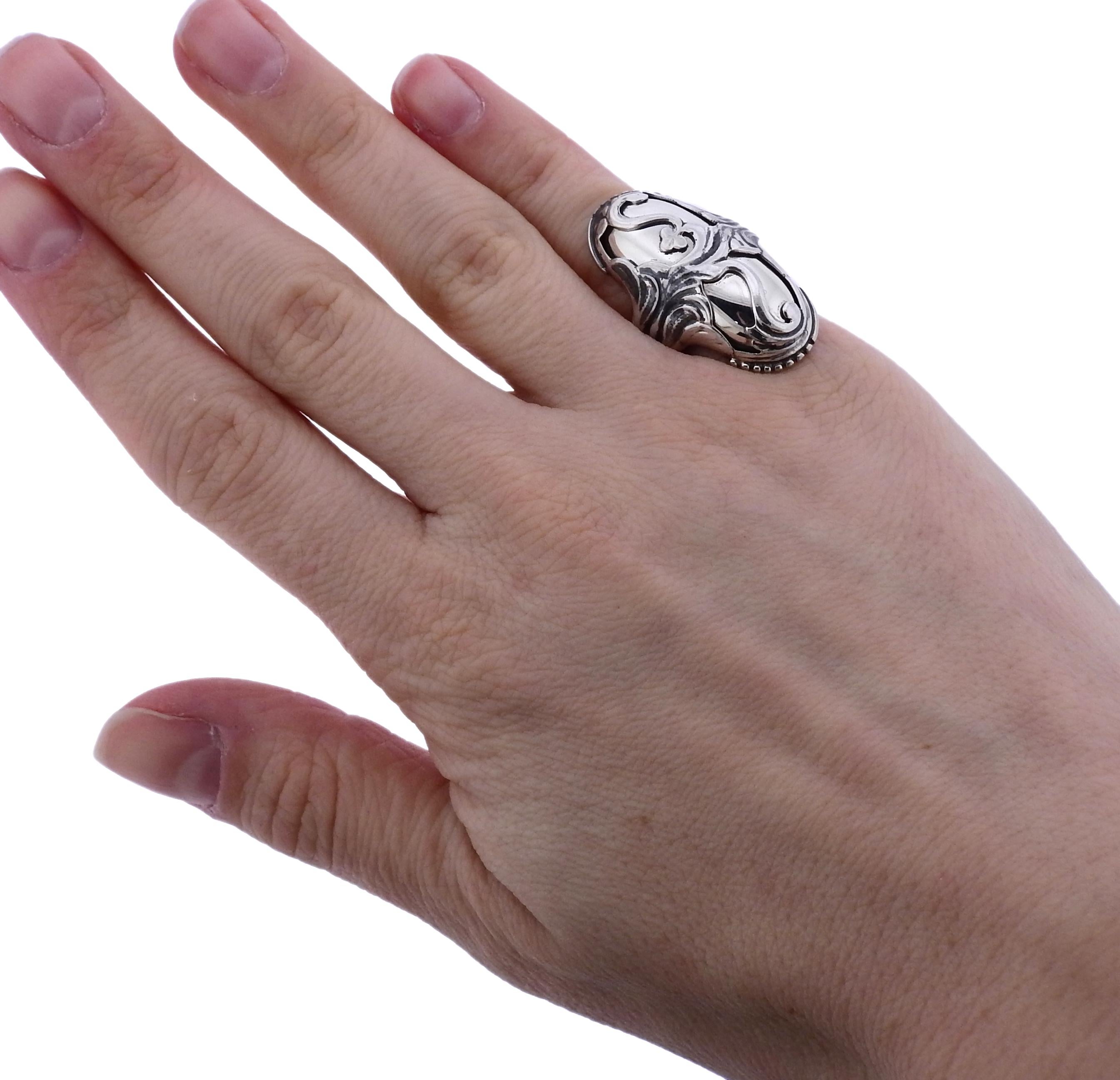 Women's or Men's Georg Jensen Sterling Silver Ring For Sale