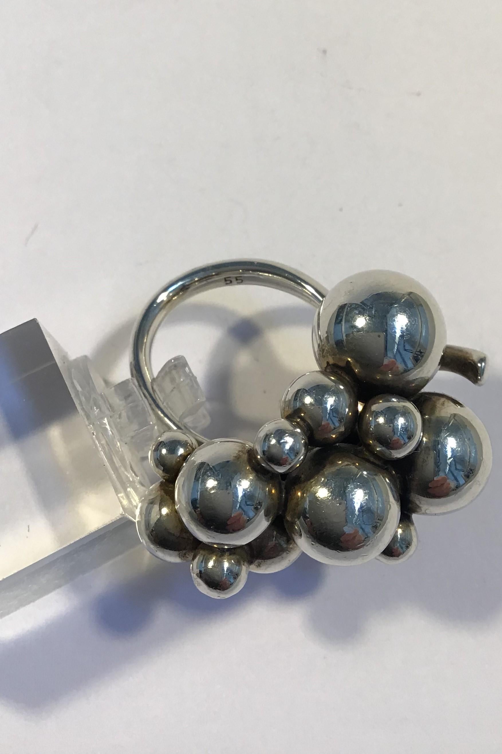 Women's or Men's Georg Jensen Sterling Silver Ring Moonlight Grapes