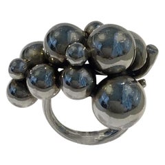 Georg Jensen Sterling Silver Ring Moonlight Grapes