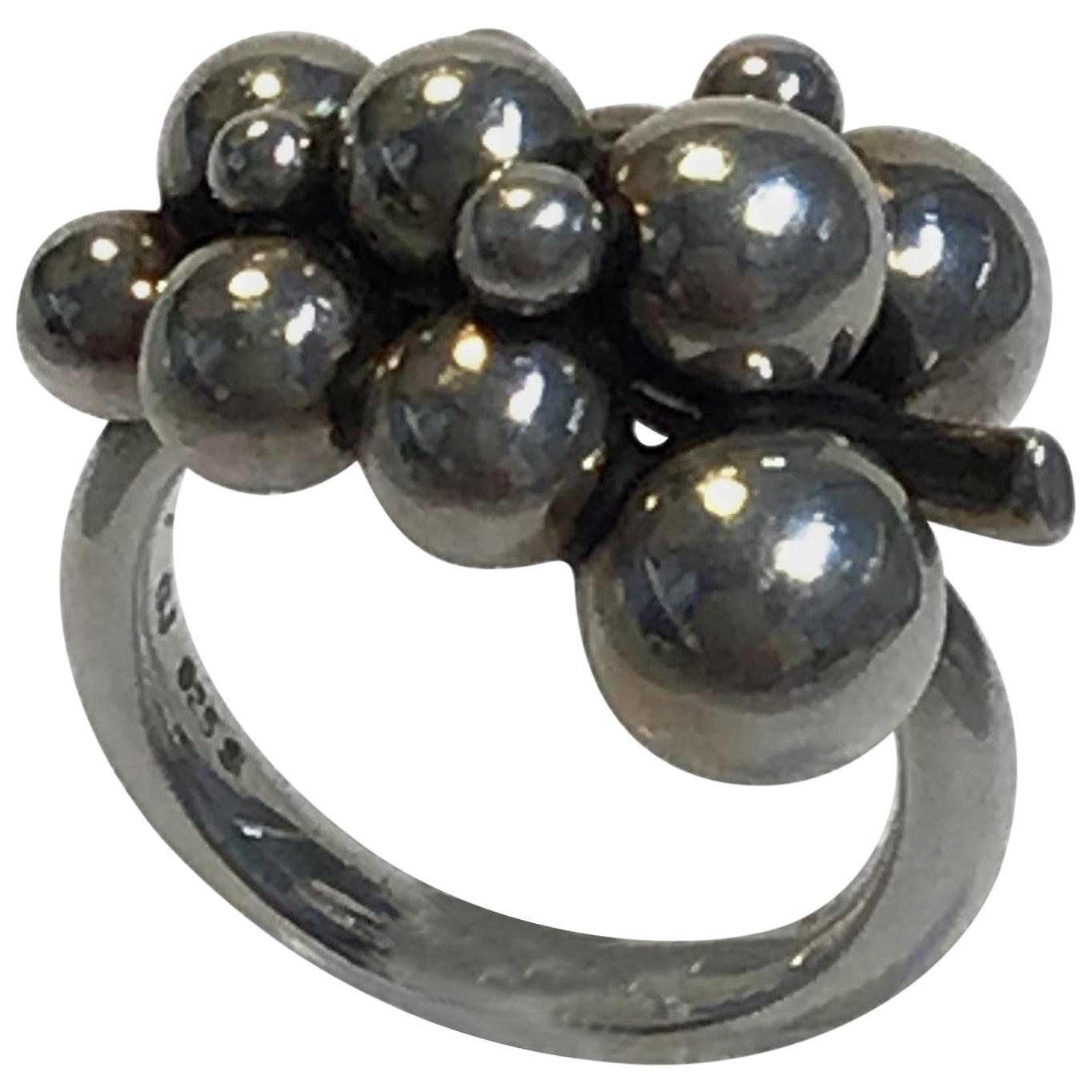 Georg Jensen Sterling Silver Ring Moonlight Grapes