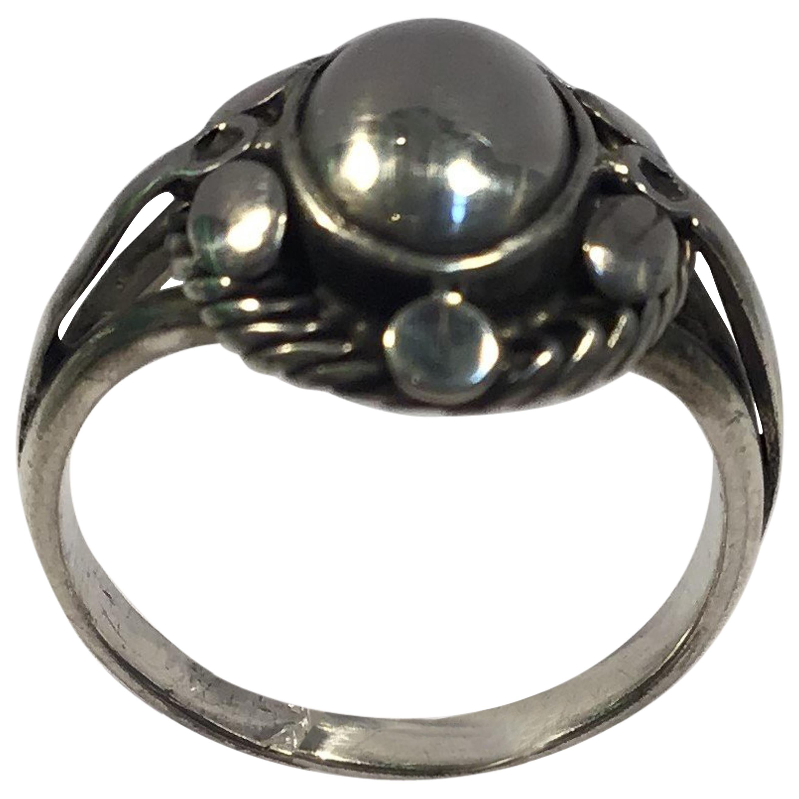 Georg Jensen Sterling Silver Ring No 1 For Sale