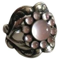 Georg Jensen Sterling Silver Ring No 10 with Rose Quartz