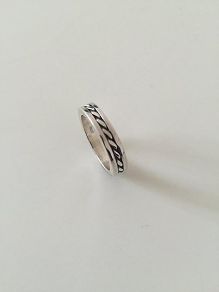 Georg Jensen Sterling Silver Ring No 106A. Ring Size 53 / 6 1/2. Weighs 5.3 g / 0.19 oz.