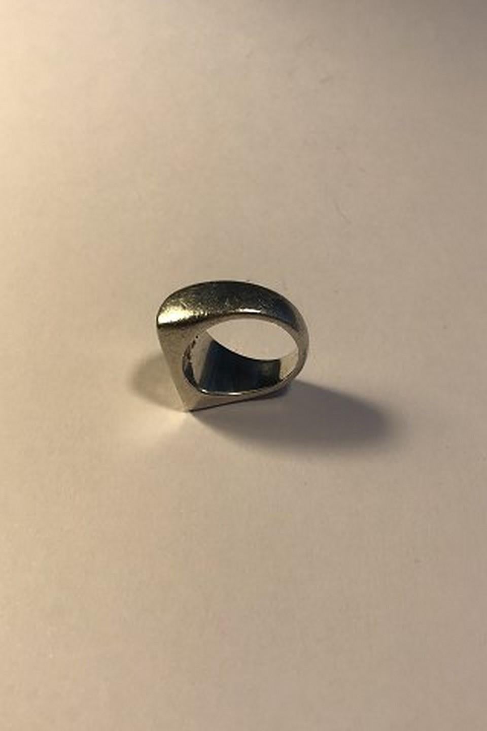 Modern Georg Jensen Sterling Silver Ring No 141 Plaza Henning Koppel For Sale