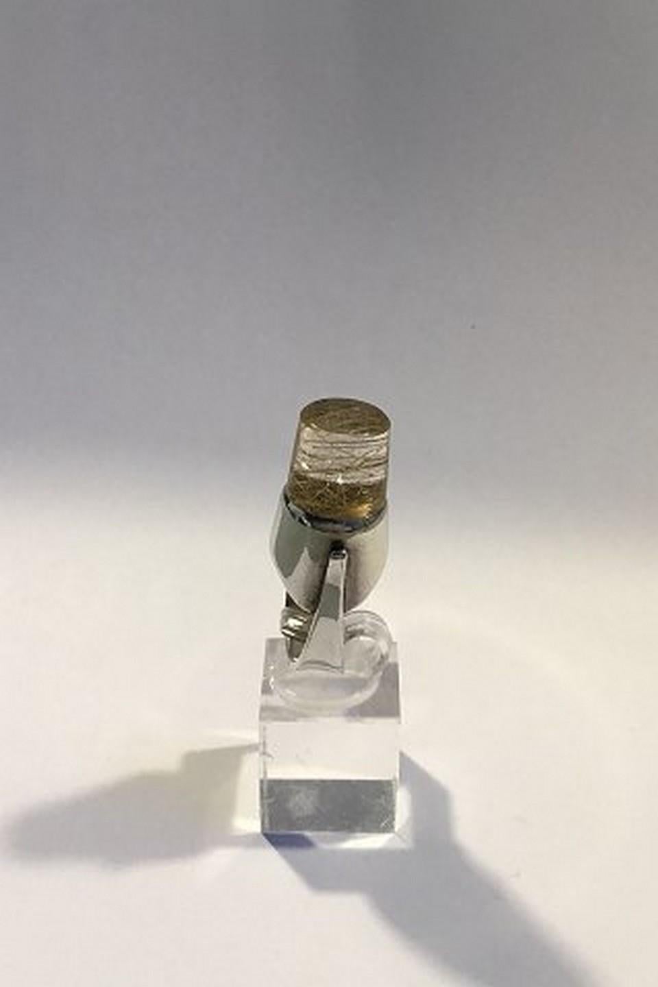 Georg Jensen Sterling Silver Ring No 151 with Rutile Quartz Torun In Good Condition In Copenhagen, DK