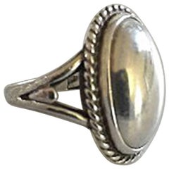 Georg Jensen Sterling Silver Ring No 17 with Silver Stone