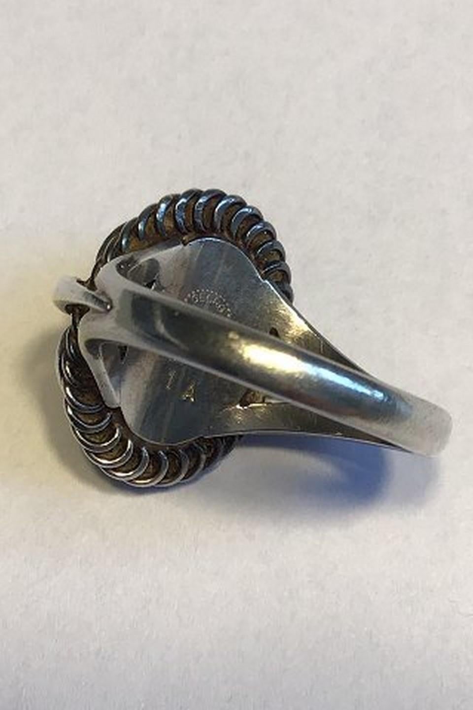 Georg Jensen Sterling Silver Ring No 1A. Made after 1945. Ring Size 56 / US 7 1/2. Weighs 6.6 g / 0.23 oz.