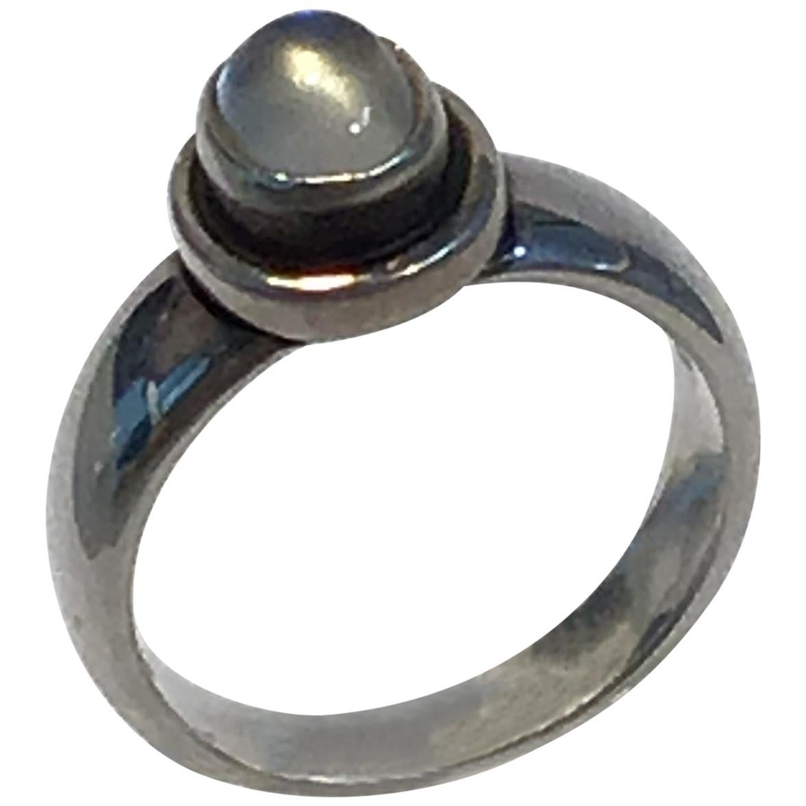 Georg Jensen Sterling Silver Ring No. 46 Moon Stone