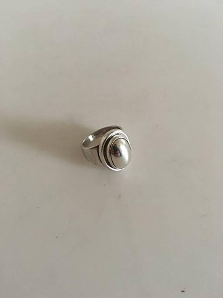 Georg Jensen Sterling Silver Ring No 46B. Ring Size 46 / US 3 3/4. Weighs 7 g / 0.20 oz.