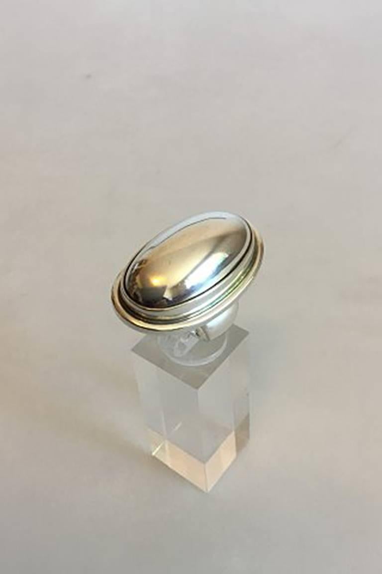 Georg Jensen Sterling Silver Ring No 46E. Ring Size 52 / 6. Weighs 18.2 g / 0.64 oz.
