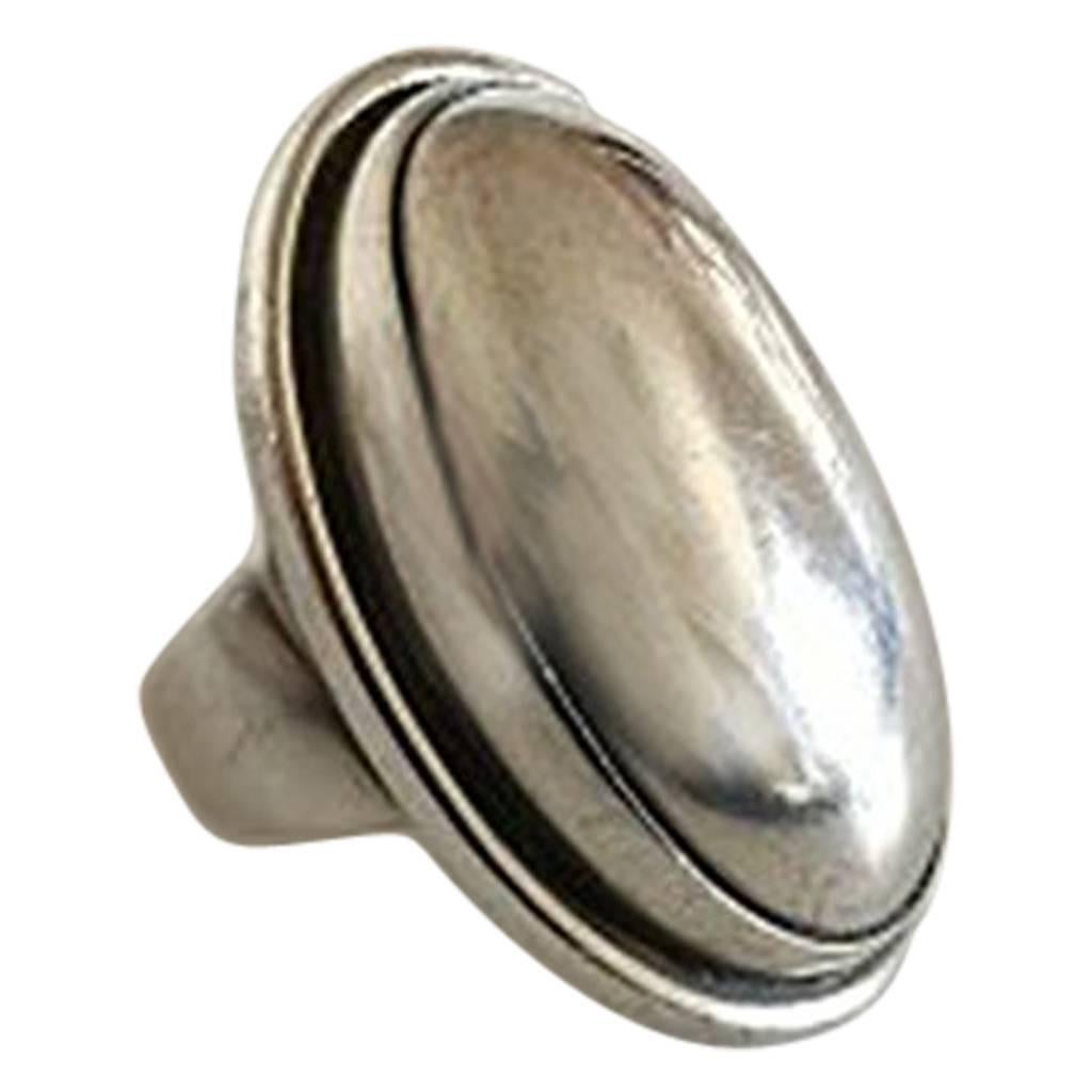 Georg Jensen Sterling Silver Ring No 46E with Silver Stone