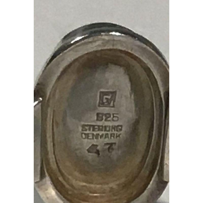 Georg Jensen Sterlingsilber-Ring Nr. 47 mit grünem Achat Damen