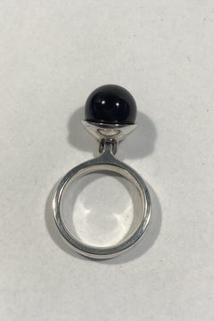 Georg Jensen Sterling Silver Ring No 473A Sphere Onyx