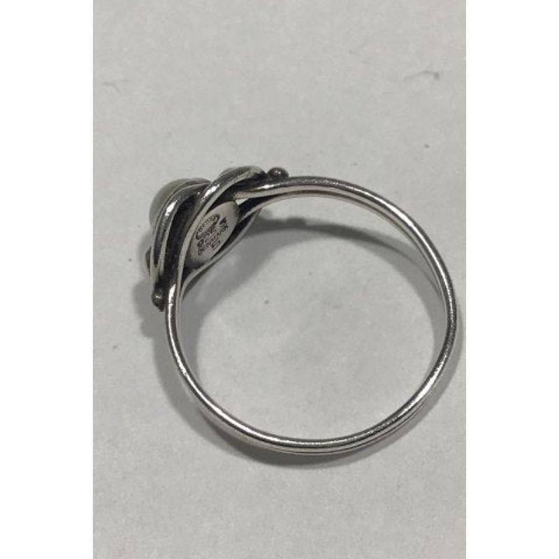 Sterlingsilber-Ring Nr. 5 mit Perle von Georg Jensen Damen im Angebot