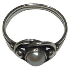 Sterlingsilber-Ring Nr. 5 mit Perle von Georg Jensen