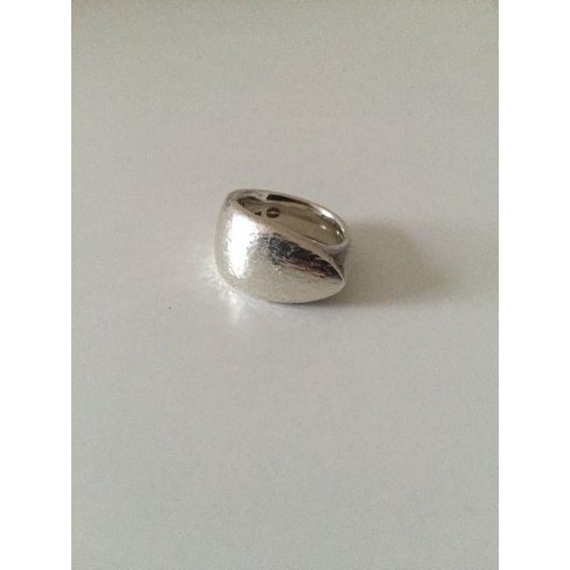 Georg Jensen Sterling Silver Ring No 500. 

Hammered.

 Ring Size 52 / US 6. Weighs 14.7 g / 0.51 oz.
