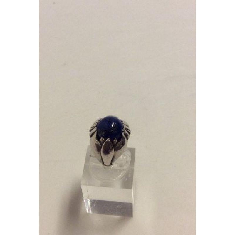 Georg Jensen, Ring Nr. 59 aus Sterlingsilber mit Lapislazuli, von 1933- 1944 im Zustand „Gut“ im Angebot in Copenhagen, DK