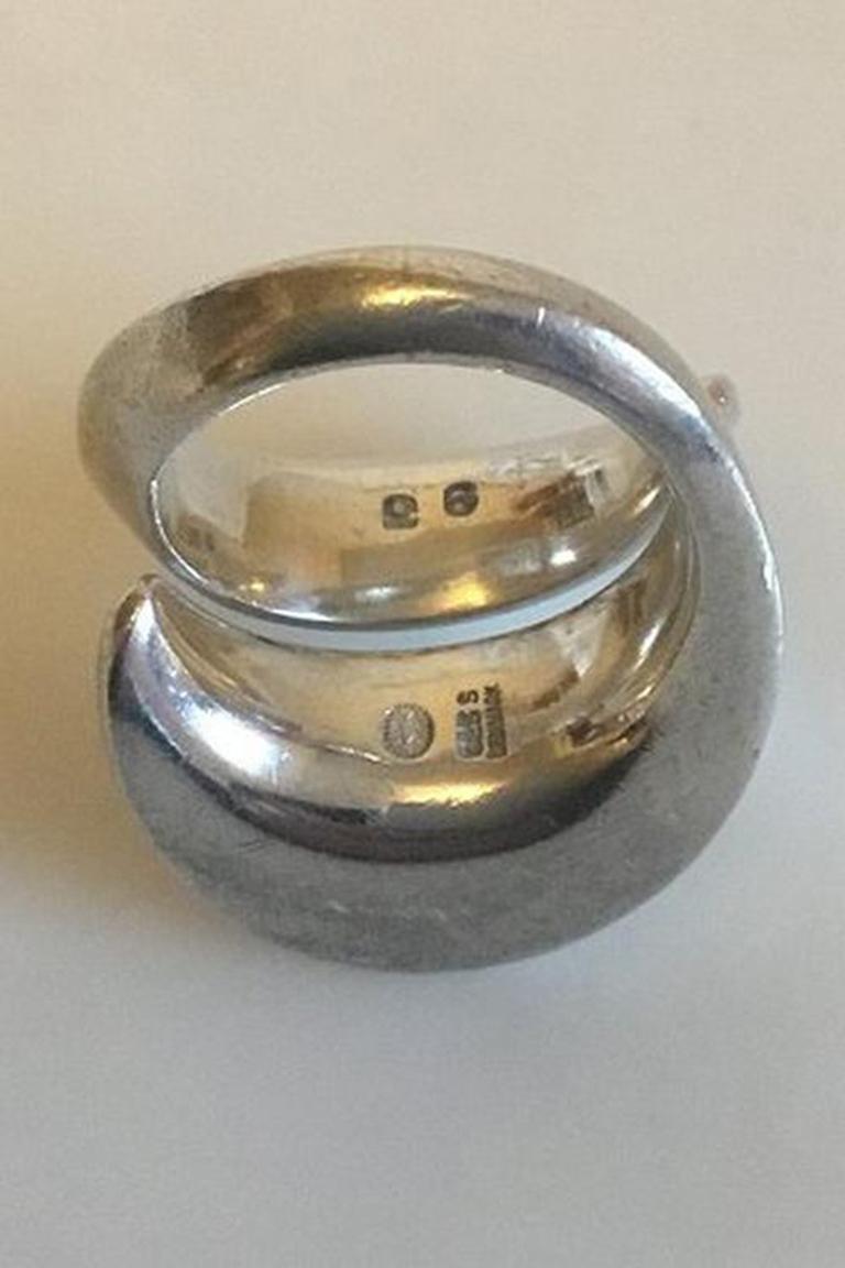 20th Century Georg Jensen Sterling Silver Ring No 93 Design Nanna Ditzel For Sale