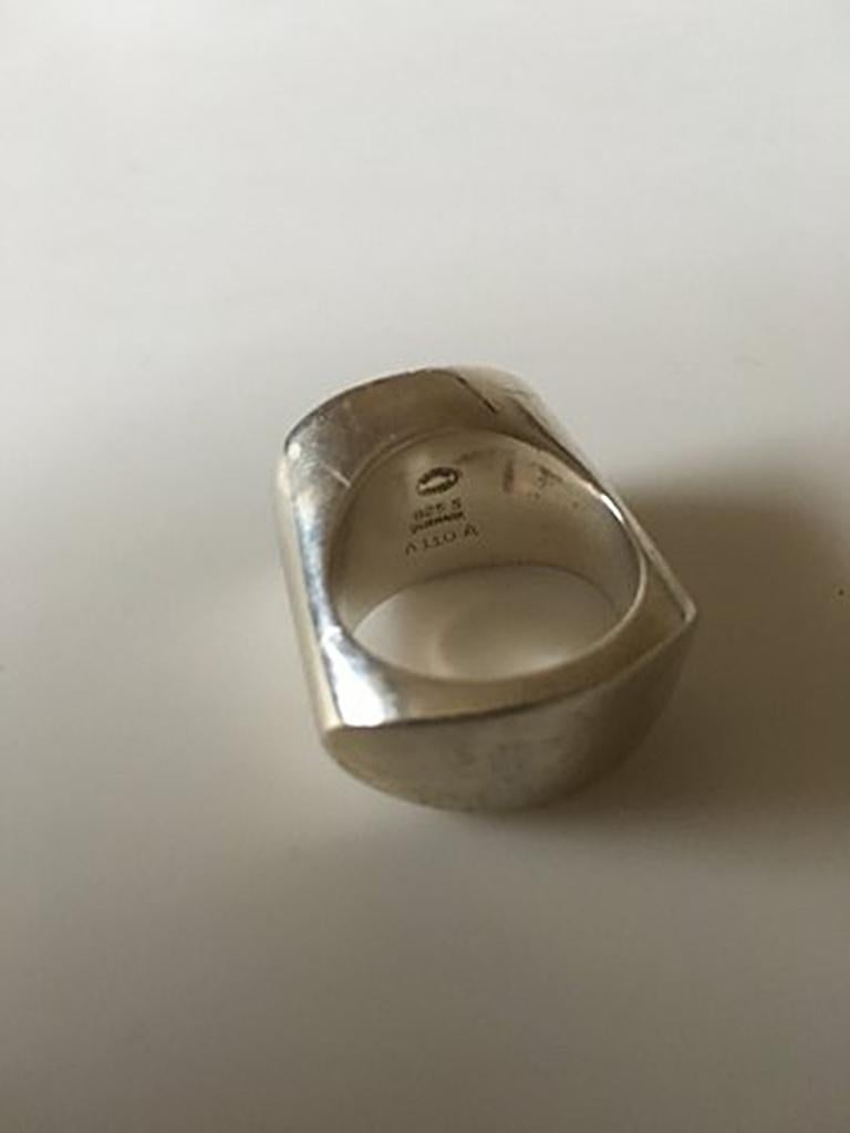 Modern Georg Jensen Sterling Silver Ring No A 110A with Hematite