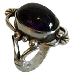 Georg Jensen Sterling Silver Ring with Amethyst No 6