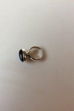 Georg Jensen Sterling Silver Ring with Blue Stone No 534