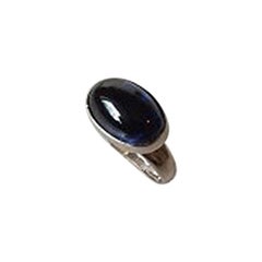 Georg Jensen Sterling Silver Ring with Blue Stone No 534